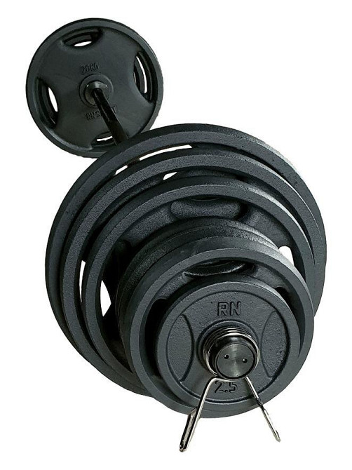 Штанга олимпийская чугунная на 240 кг Гантели, гири, штанги и диски наборная Киев - изображение 7