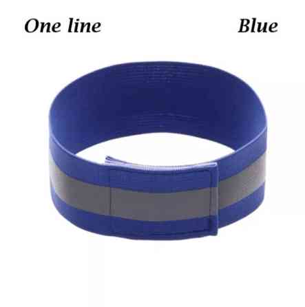 Светоотражающий браслет на одежду 4 см на 35 см синий Киев