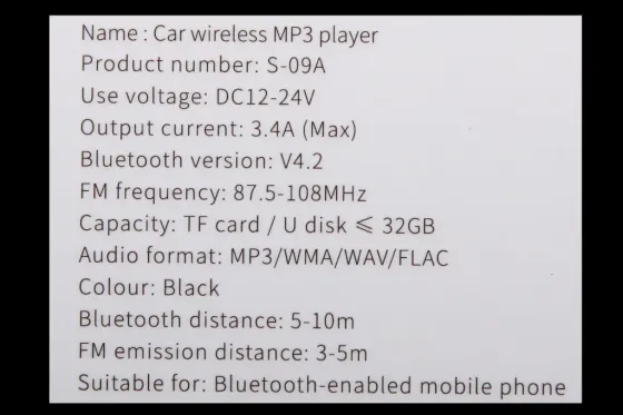 Додаток для радіохвилі в прикур. Bluetooth 4.2 Baseus S-09A 2USB 3.4А/microSD Вінниця