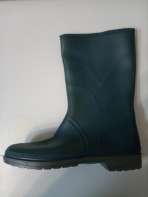 Чоботи гумові жіночі ПВХ сіро-синього кольору 36 Київ - фото 1