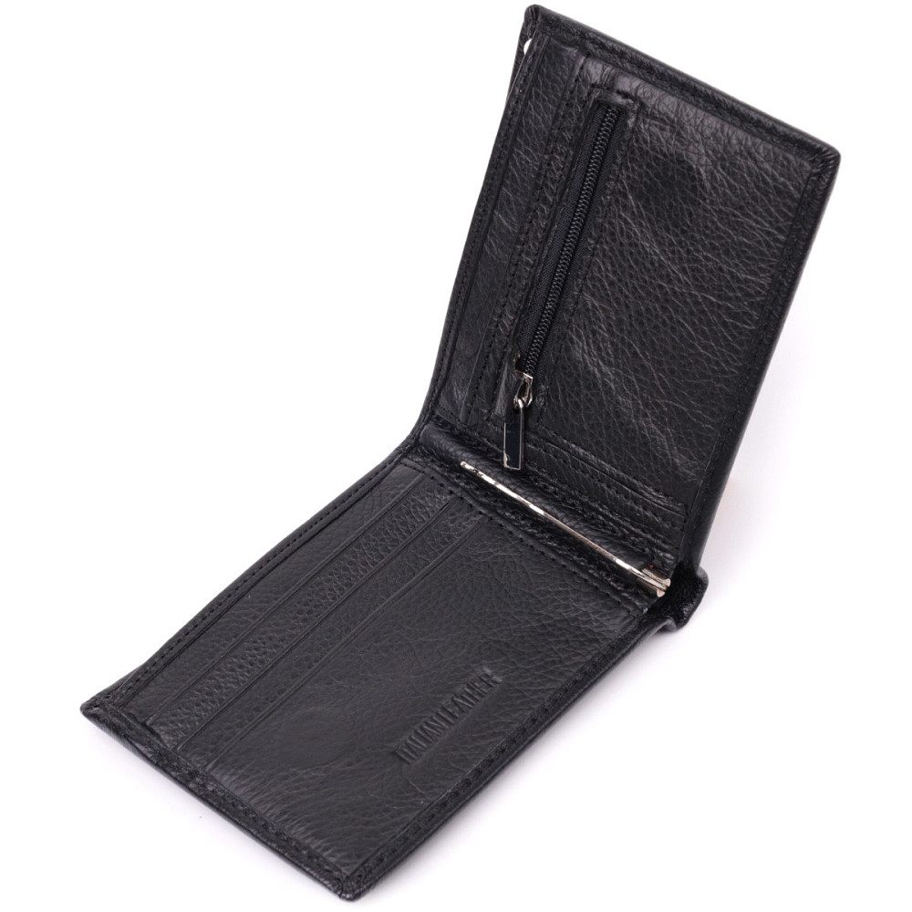 Шкіряний гаманець-затиск, чорний (ST Leather) Київ - фото 14