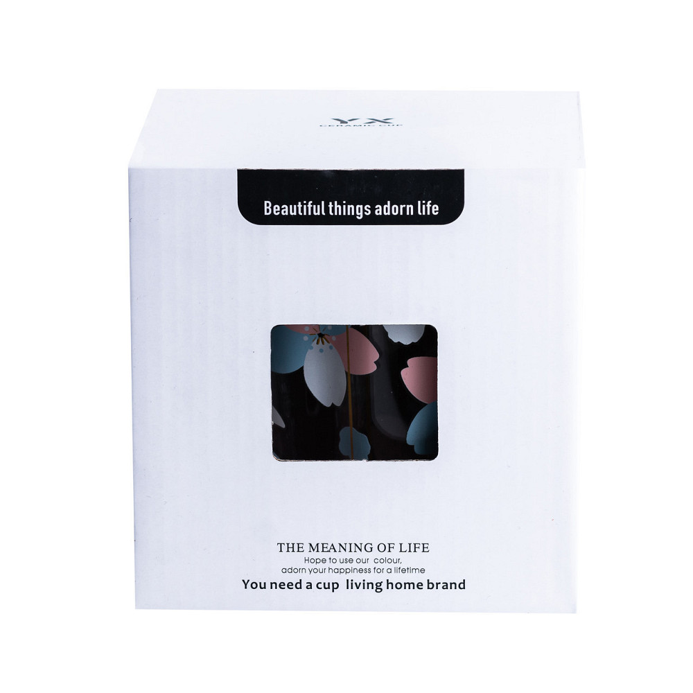 Чашка стеклянная 500 мл с ложкой и крышкой Голубой HP7213BL Киев - изображение 5