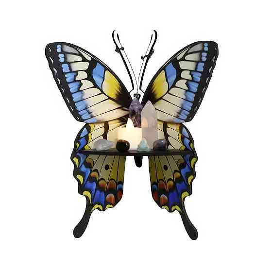 Угловая настенная полка из дерева Бабочка, 23×27.5см, органайзер для хранения аксессуаров, type F Каменец-Подольский