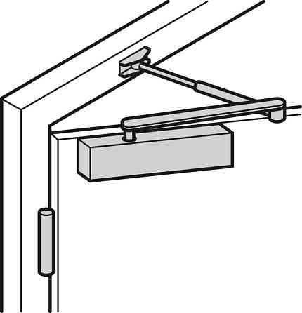 Доводчик двери от 75 до 100 кг SEVEN DC-7744HP silver (с механизмом фиксации) Киев