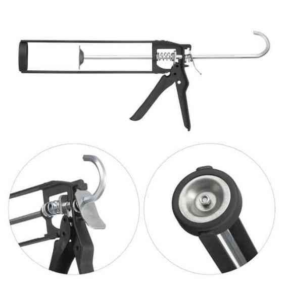 Пистолет для выдавливания герметиков, 420 мл, рамобный, усиленный INTERTOOL HT-0030 Киев