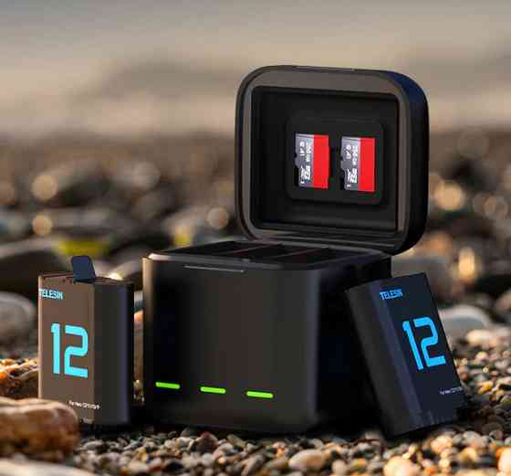 Зарядка та 2 акумулятори GoPro 12/11/10/9 1750mAh Telesin S0-BCG-04-TGP Київ