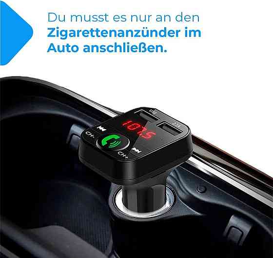 FM-трансмиттер для авто NK FM2102 Bluetooth V5.0 Hands-Free микрофон два USB QC 2.1A 12/24V Киев