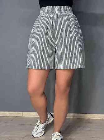 Шорти жіночі A-NIUSHOW 30129 в смужку бавовняні на резинці мом сірі, сірий, M Київ