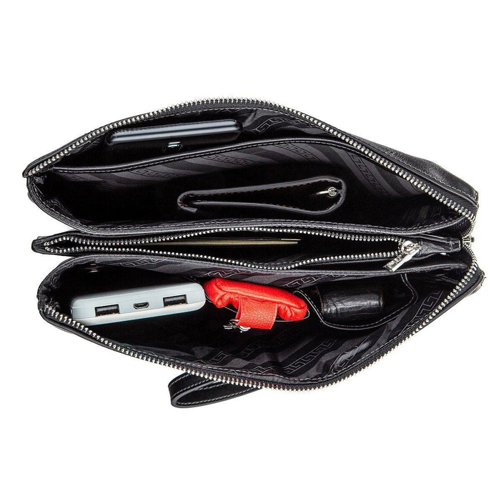 Барсетка мужская GRANDE PELLE 11146 в гладкой коже Черная Киев - изображение 6