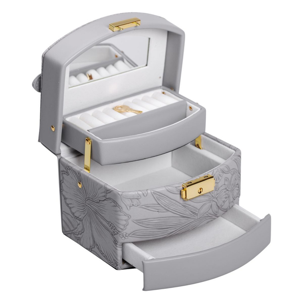 Yiwu Скринька для прикрас з еко шкіри 3 яруси із замком органайзер для ювелірних виробів HP-5-2 Коломыя - изображение 6