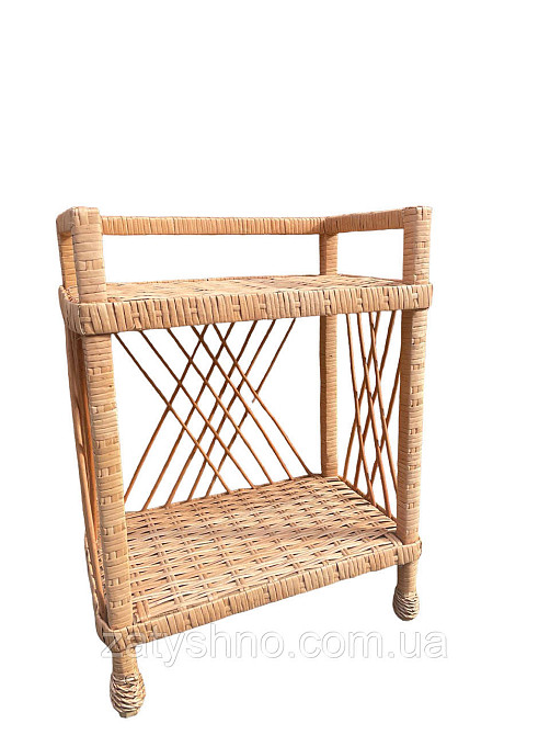 Етажерка плетеная на 2 полки из лозы Киев - изображение 1