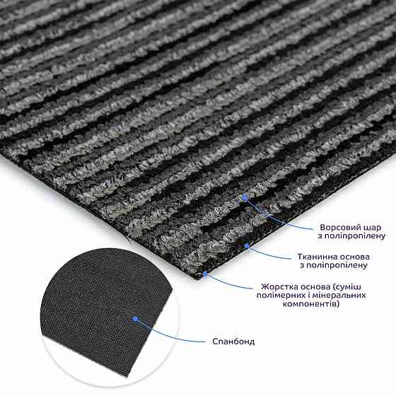 Плитка під ковролін чорно-сіра Київ