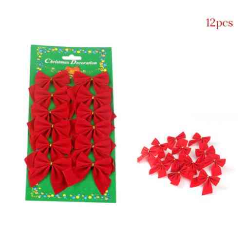 Бантики на елку 12 штук 6 на 4 см красный Киев