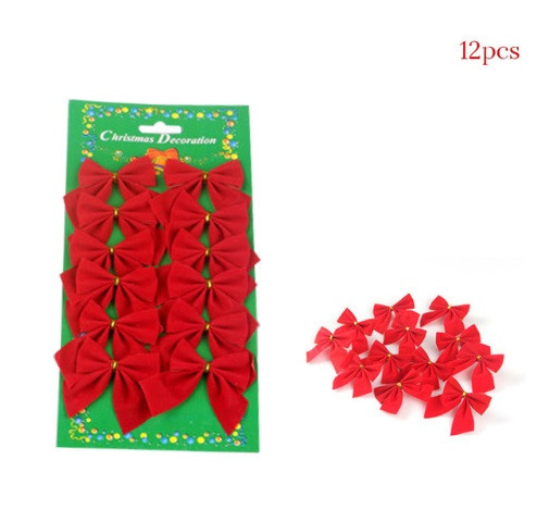 Бантики на елку 12 штук 6 на 4 см красный Киев - изображение 3