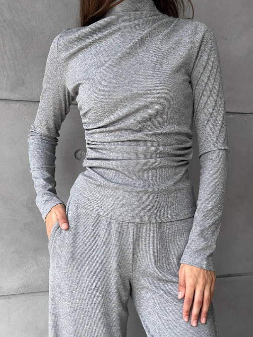 Женский стильный повседневный костюм двойка трикотаж рубчик Меланж, 42/44 Одесса - изображение 4