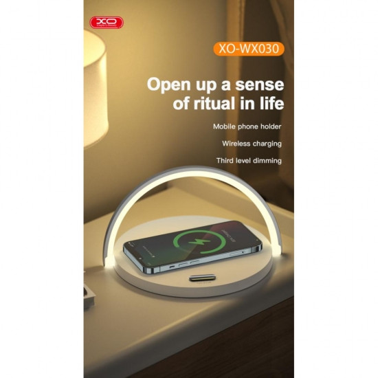 Бездротовий індукційний зарядний пристрій + нічник і підставка USB-Type-C 15W 3 in 1 White Вінниця - фото 1