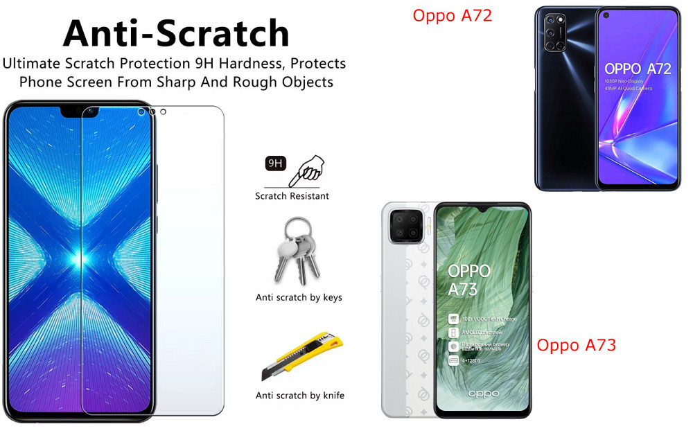 Защитное стекло NeoGlass для Oppo A72, Oppo A73 – ультрапрозрачное и устойчивое Киев - изображение 1