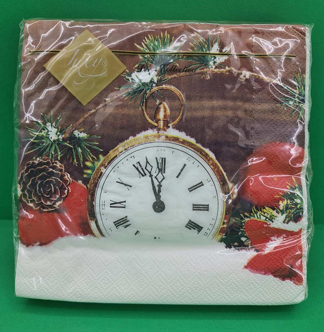 Серветки столові (ЗЗхЗЗ, 20шт) LuxyНГ Святкові години (1 пач.) Харків - фото 1