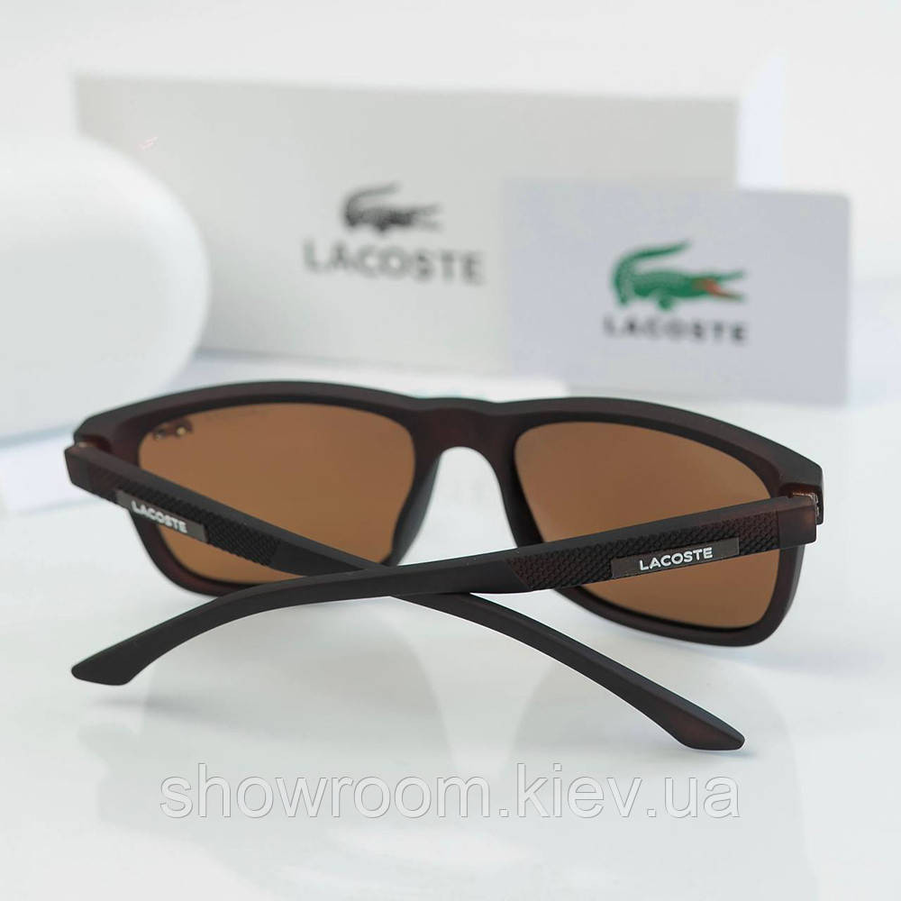 Чоловічі коричневі сонцезахисні окуляри Lacoste (205) polaroid Київ - фото 3