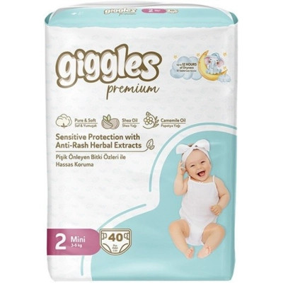 Подгузники Giggles Premium 2 Mini 3-6 кг 40 шт (8680131206889) Винница - изображение 1