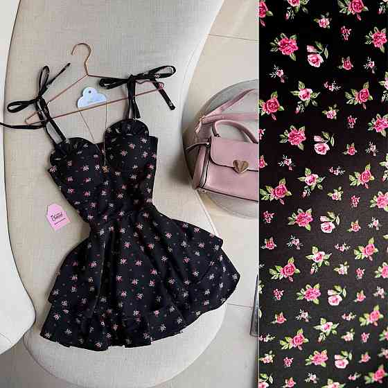 Женское стильное романтичное летнее мини платье софт принт Одесса