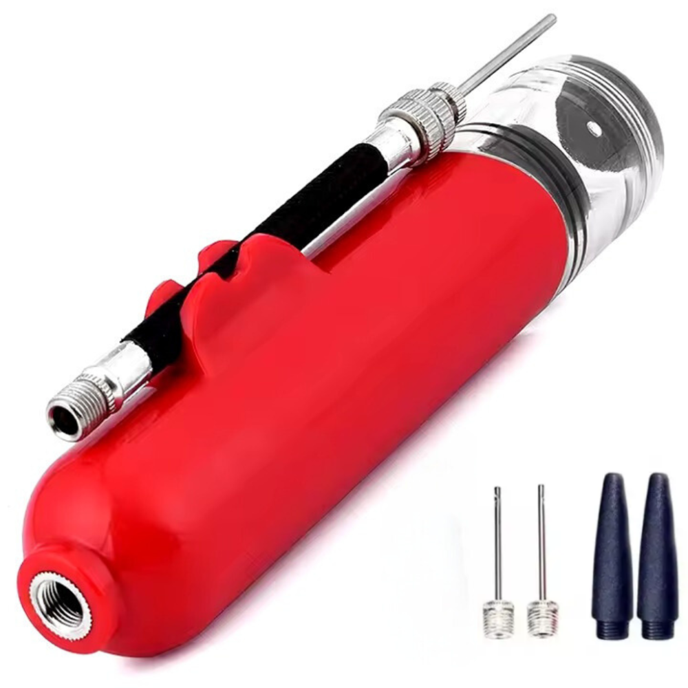 Ручний насос для м'ячів CZST-019 з 3 голками в комплекті, у червоному кольорі Кам'янець-Подільський - фото 1