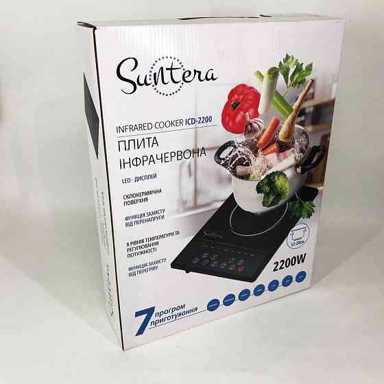 Електроплита на 1 конфорку Suntera ICD-2200, 2200 Вт, Електроплита індукційна, UF-936 Плита кухонна Київ