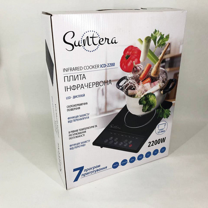 Електроплита на 1 конфорку Suntera ICD-2200, 2200 Вт, Електроплита індукційна, UF-936 Плита кухонна Київ - фото 2