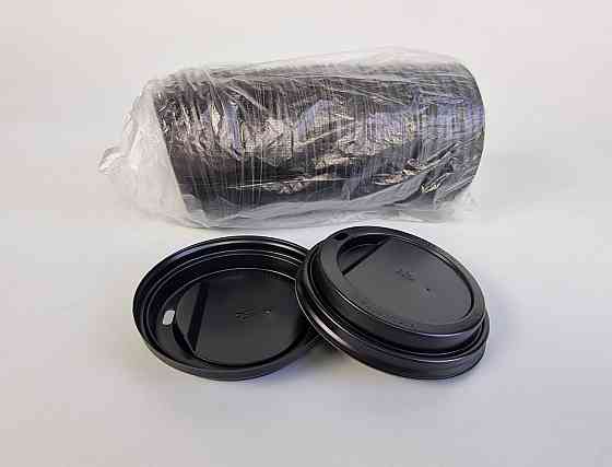 Кришка під склянку паперовий Ф90 (гар) Чорна Дніпро (на 500 мл і 400 мл) (50 шт.) Харків