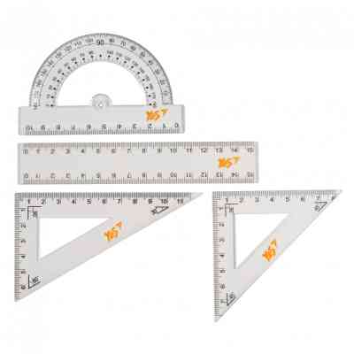 Линейка Yes набор 4 предмета линейка 15 см в ПВХ чехле (370512) Винница