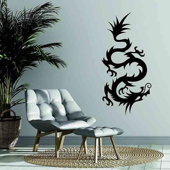 Декоративное настенное Панно «Дракон» , Декор на стену 110*52 см, Черный Киев