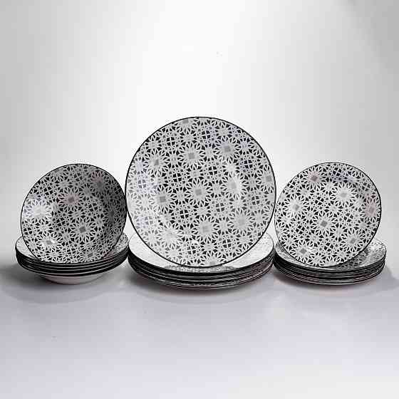 Столовий сервіз на 6 персон 18 предметів набір порцелянових тарілок HP-HK-A2 Коломия