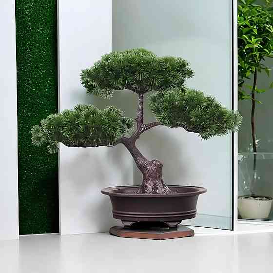 Искусственный бонсай RESTEQ в горшке 25х30 см — декоративное растение для дома, офиса и интерьера Киев