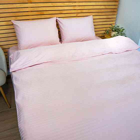 Наволочка страйп сатин на подушку 40х60 см 125 г/м2 YouStar 1 шт. (Рожевий) Суми