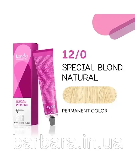 Крем-краска  для волос Лонда Londa Color Permanent Special Blond 12/0 Киев - изображение 3
