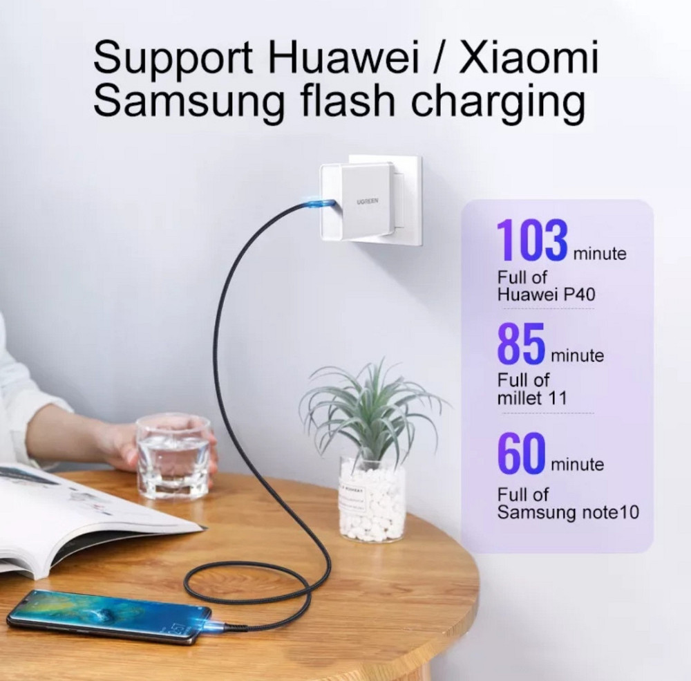 USB Type C — USB Type C 100w кабель версії 3.1 з підтримкою 4K відео від Ugreen довжина 2 метри Київ - фото 3