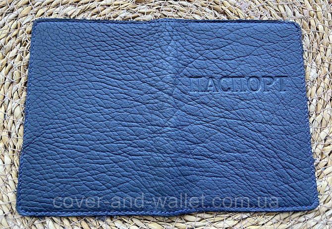 Обложка для паспорта из винтажной кожи синего цвета ST Leather Киев - изображение 5