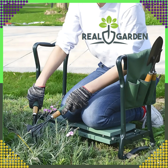 Садовий складаний стілець-колінник 3в1 + 2 органайзери (сумки для інструментів) Київ