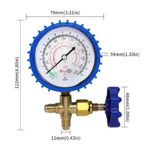 Коллектор манометрический c вентилем 0-220psi для заправки фреона XWM-466 Винница