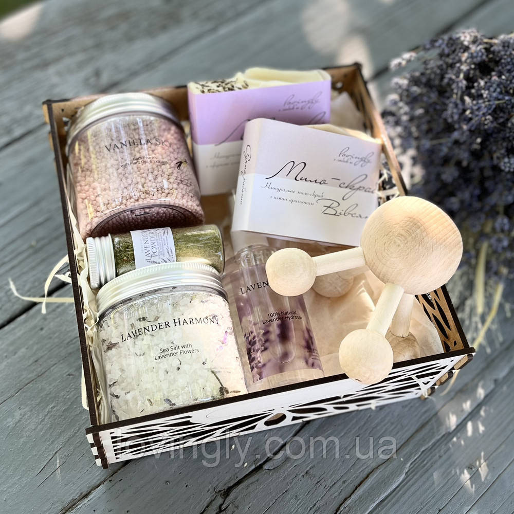 Подарунковий набір "Турбота" з дерев'яним масажером. Ірпінь - фото 3