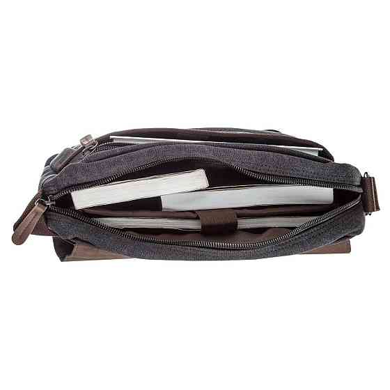 Сумка почтальонка текстильная Vintage 20088 Черная Киев