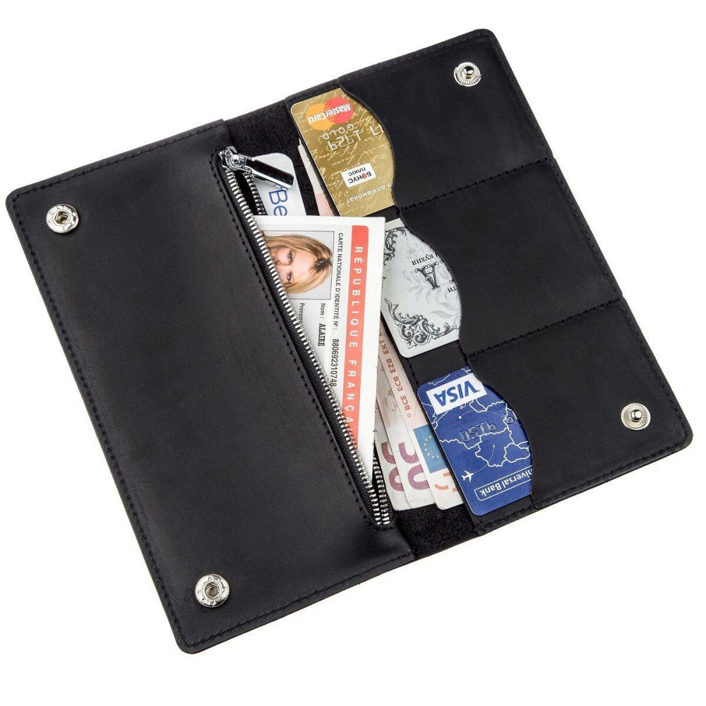 Гаманець чоловічий вертикальний вінтажна шкіра SHVIGEL 16200 Чорний Київ - фото 7