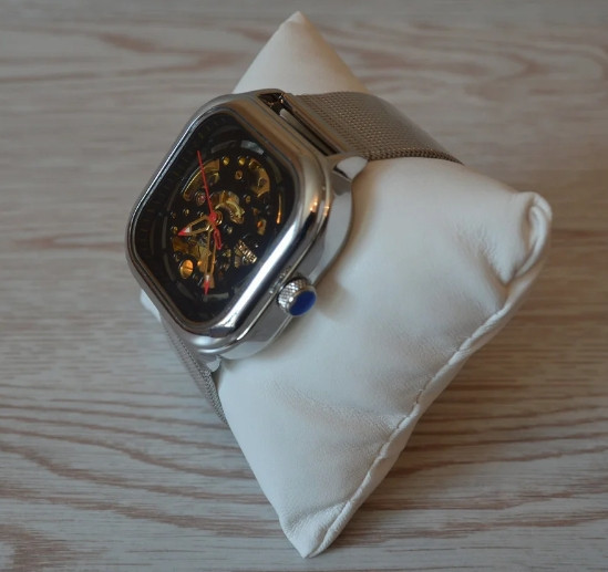 Мужские механические часы Skmei 9184 скелетон (Серебристые) Киев - изображение 5