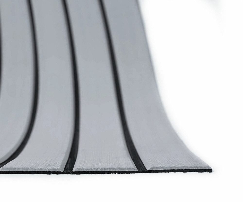 Тік Штучний Eva V-Канали в катер яхту Color 4 (Світло-Сірий Тік Чорна Смуга) Київ - фото 1