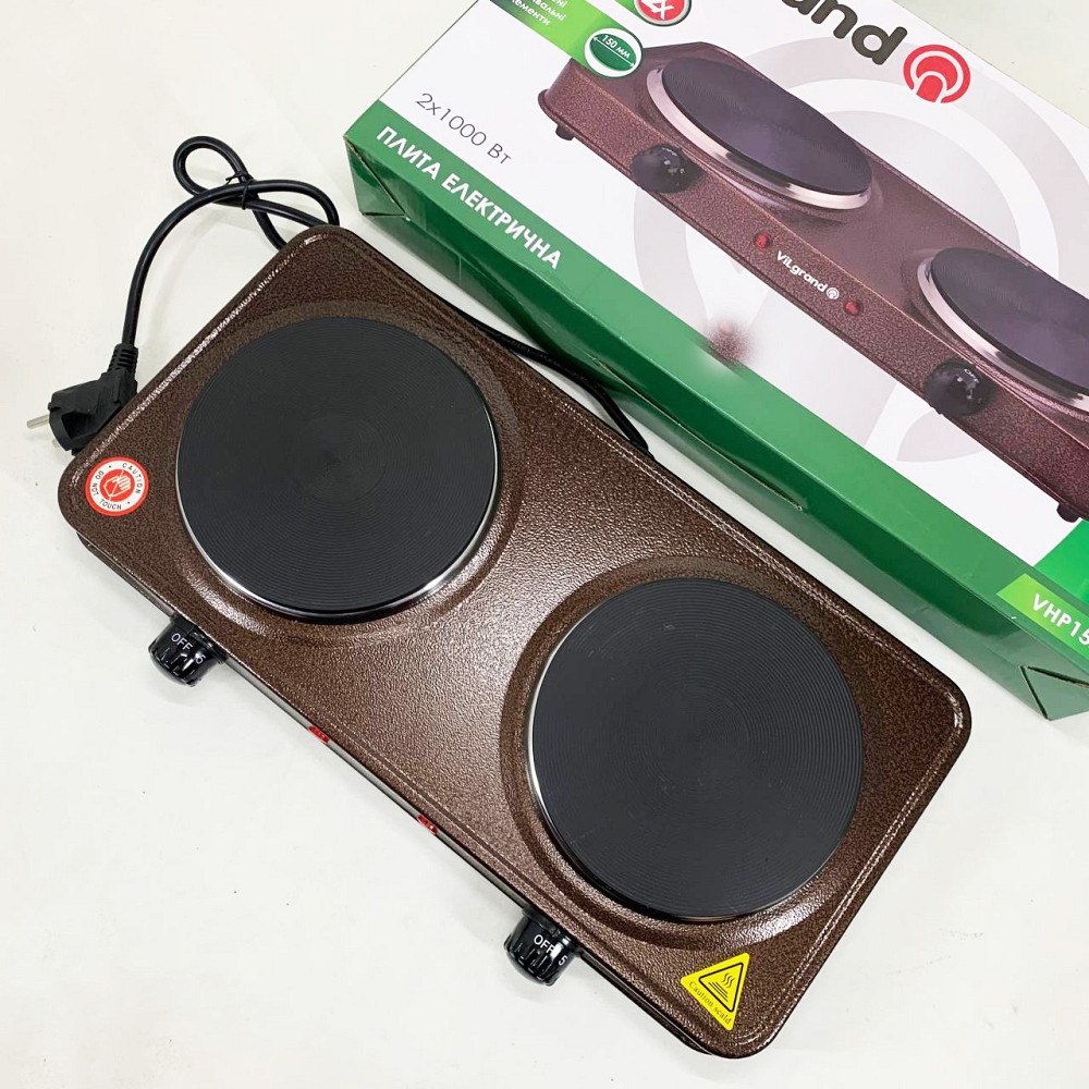 Настільна індукційна електрична плита для кухні ViLgrand, Плита електрична двоконфорочна OB-64 Київ - фото 7