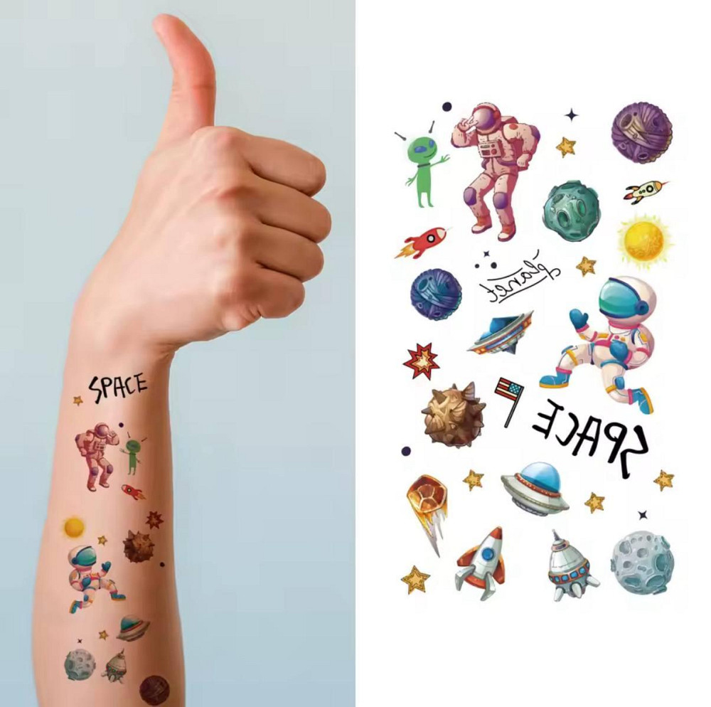 Набор детских временных татуировок — 30 листов (6×10 см) Единороги, динозавры Киев - изображение 2