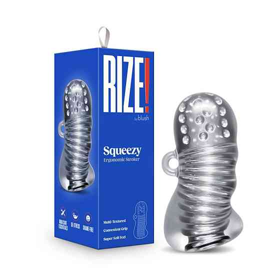 Мастурбатор хай-тек із петлею для пальця Rize Squeezy прозорий, 11.4 х 5 см Sex Aura Київ