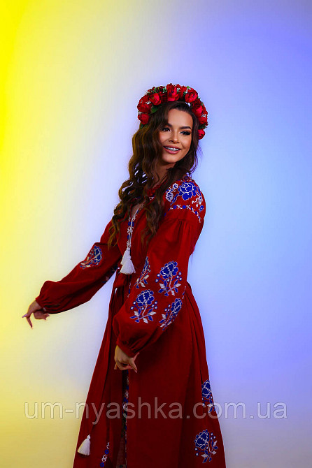 Жіноча вишита сукня на натуральному полотні Паризька троянда Кривий Ріг - фото 1