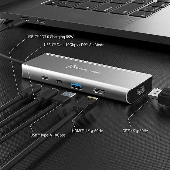 USB-хаб J5create USB-C 5-в-1 Grey (JCD401-N) ( 13983 ) Харків