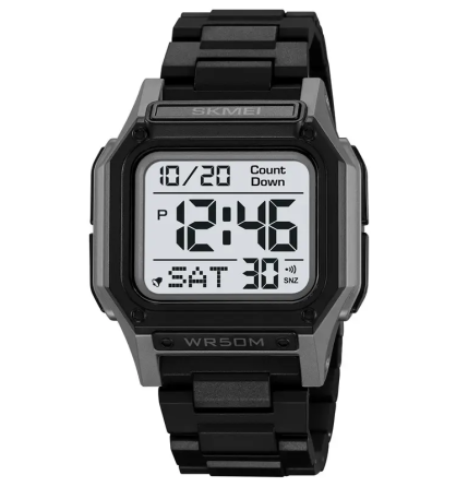 Часы мужские спортивные наручные Skmei 2264 Ч/б с серым корпусом Винница